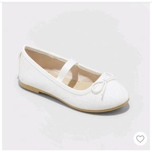 Cat & Jack Toddler Slip-On Sparkle White Ballet Flats